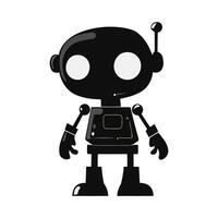 Black Robot With Round Eyes vector