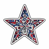 Folk Style Star With Patterns vector