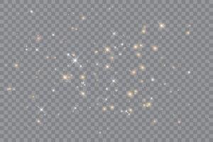 Shimmering Golden Sparkles on Transparent Background vector