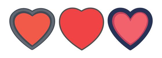 Red Heart Variations Design Template vector
