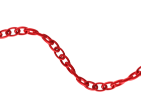 a red chain on a transparent background 3d rendering png