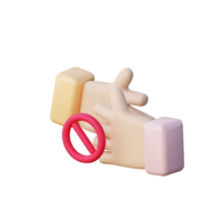 Cute 3D Handshake Prohibition Icon Illustration Render png