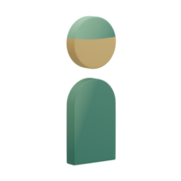 Cute 3D moslem Icon Illustration Render png