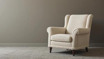 Cozy Textured Armchair With a Neutral Backdrop in a Modern Living Space photo