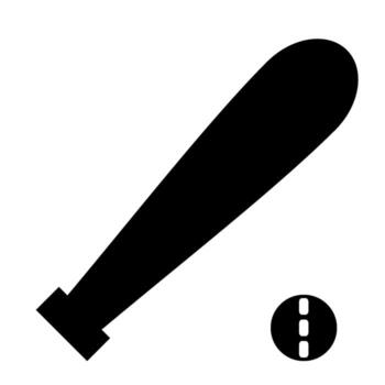 béisbol murciélago sólido icono vector