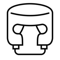 Boxing helmet outline icon vector