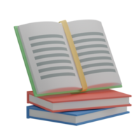 Cute 3D Books Icon Illustration Render png