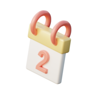 A calendar with the number two on it png