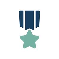 A visually engaging and aesthetically appealing reward icon featuring a beautifully crafted medal adorned with a shining star, symbolizing significant achievement and recognition in various fields vector