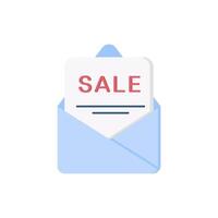 An appealing shopping icon representing a sale. Featuring an envelope and a SALE note, perfect for promotions. Ideal for ecommerce and marketing vector