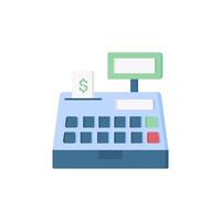 This uniquely designed shopping icon showcases an innovative cash register with a detailed receipt and vibrant digital display, symbolizing retail transactions and capturing consumer engagement vector