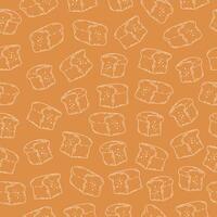 Bread loaf background. Bread seamless pattern. Hand drawn bread loaf bakery motif sketch vector