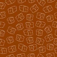 Bread loaf background. Bread seamless pattern. Hand drawn style bread loaf motif sketch vector