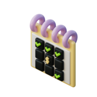 Cute 3D Schedule Icon Illustration Render png
