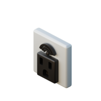 Cute 3D Smart Plug Icon Illustration Render png