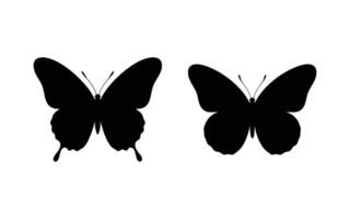 Two Black Butterfly Silhouettes Art for Nature, Wings, and Design vector