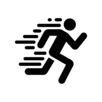 Fast Running Person Icon, Speed, Motion and Energy vector