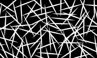 Random geometric white stick line pattern on black background. minimalistic design. vector