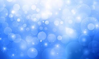 Banner blue bokeh particles glitter awards dust gradient abstract background. soft blurred circles. vector