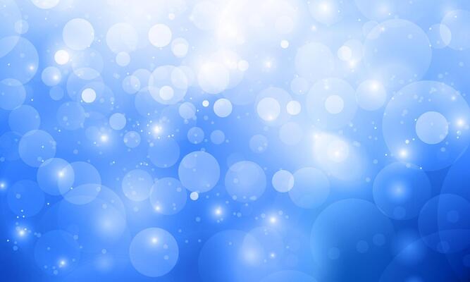 Banner blue bokeh particles glitter awards dust gradient abstract background. soft blurred circles.