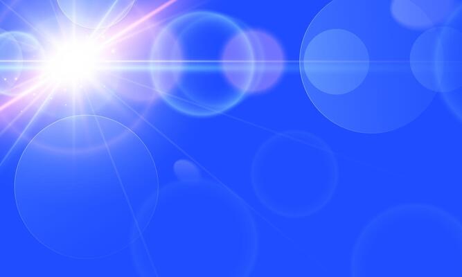 Sunburst soft light clear blue background. glowing blurred sky.