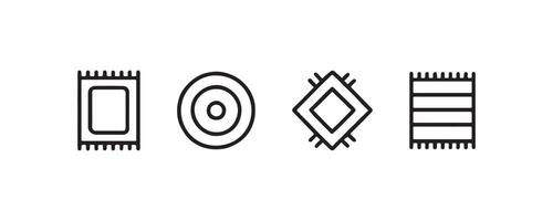 Minimal carpet and rug icon collection vector