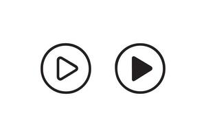 Minimalistic play and stop button icons on white background. vector