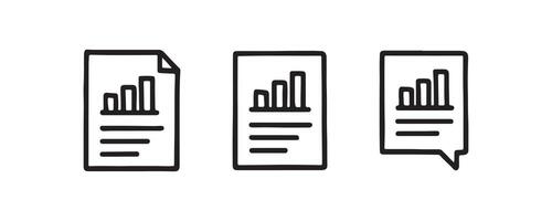 Analytics report document icons with bar charts vector