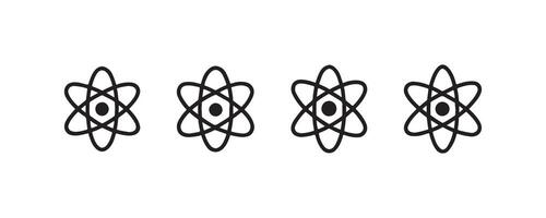 Atom icons in increasing line weight variations vector