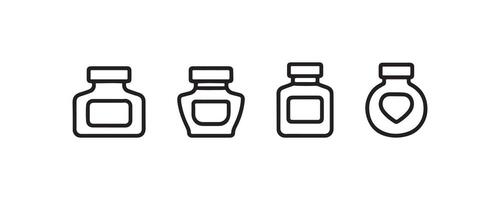 Outline icons of glass jars in row vector