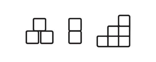 Minimalist tetris block formation in black and white design. vector