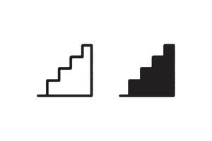 Staircase icons representing growth and progress vector