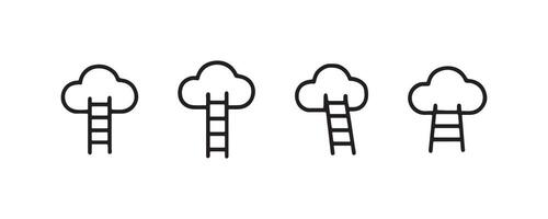 Ladder to cloud icons representing dream and ambition vector