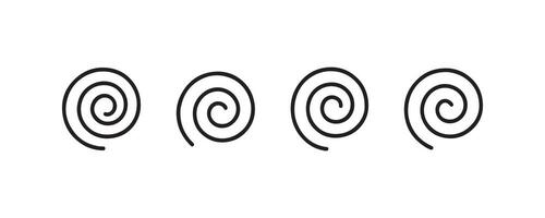 WebThin spiral swirl icons in linear style vector