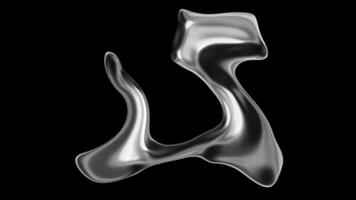 líquido metal em Preto fundo. abstrato prata gotas em isolado fundo. mercúrio fluxos, alterar forma e conecta. macro imagem do brilhante tecnologia nano líquido. 4k 60fps vj em loop pano de fundo video