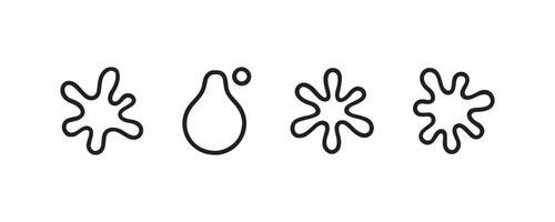 Outline splatter and drop shapes icon set vector