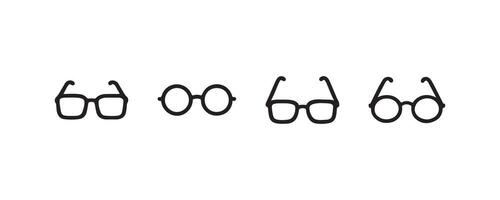 Eyeglasses icon set with round and square frames vector