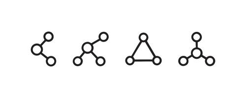 Molecule and network connection icons in outline style vector
