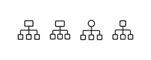 Web hierarchy icon set vector