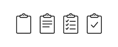 WebClipboard icons showing tasks, notes, and checklists vector