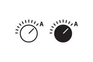 Knob control icons in outline and solid vector