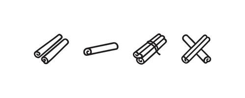 Cinnamon stick icons in various bundle arrangements vector
