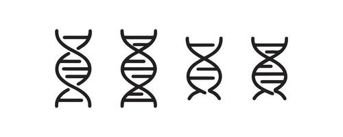 DNA helix icons in modern outline style vector