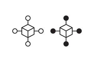 Molecule structure icons with connected atoms vector