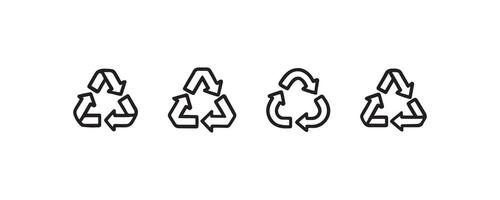Recycling symbol icons in different arrow styles vector