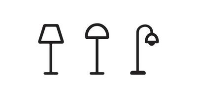 Floor and street lamp icon set in outline style vector