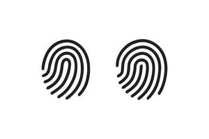 Fingerprint icons in modern outline design vector