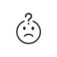Confused cartoon character with question mark overhead. vector