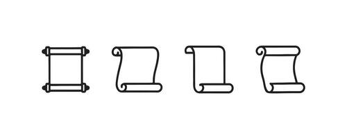 Ancient scroll and parchment icon set vector