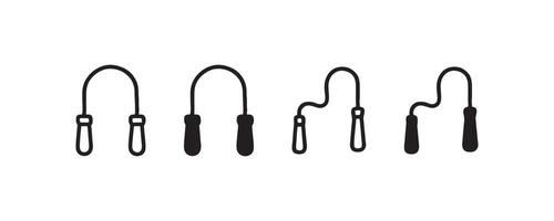 Minimalist jump rope icon set in black and white design. vector